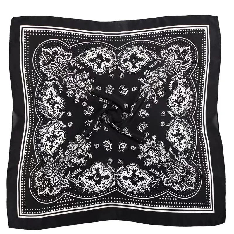femmes écharpe 70 cm noir hip hop bandana foulard paisley imprimé hijab chapeaux poignet bandeau carré foulards imprimer mouchoir