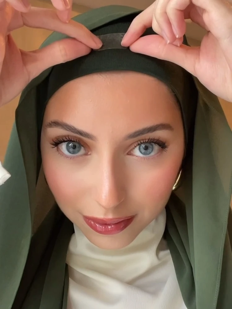 dernière tendance hijab bande accessoires hijab auvent shaper bande double face écharpe bandes pour femmes musulmanes hijab bande