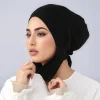 hijab instantané pour femmes musulmanes, avec bretelles, bonnet en jersey doux, cravate au dos, casquette intérieure, turban solide et extensible, bandeau eid