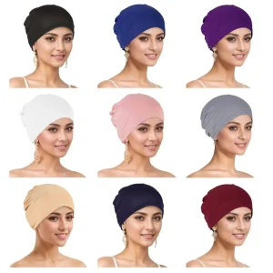 Casquettes Hijab Musulmanes de Qualité Supérieure, en Coton, Solide, artificiel astique, Bonnet, Turban, Fermé, Sous-Écharpe, pour Femme, Nouvelle Collection