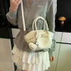 sac à bandoulière en cuir pu pour femmes, fourre tout de qualité supérieure avec breloque en forme de cœur, sac à main à la mode en forme de nuage, sac de transport pour femmes