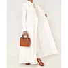 abayas de dubaï de luxe pour femmes, olympiques élégants blancs pour femmes, simple boutonnage, revers patricia, veste longue, tenues de bureau musulmanes, 1 pièce