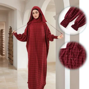 Nouveau Modal musulman Hijab Abaya avec Robe à capuche à manches longues Khimar Robe filles caftan dubaï Islam vêtements de prière avec bretelles