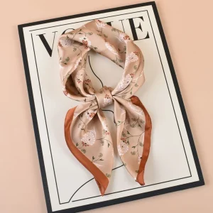 Bandeaux polyvalents et décontractés pour femmes, châles imprimés 70x70cm, enveloppes en Imitation soie, cravate de cou, Hijab pour femmes