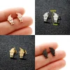 boucles d'oreilles gothiques en acier inoxydable pour homme et fille, piercing tragus, aile d'ange, crâne fantôme, cœur, clou d'amour
