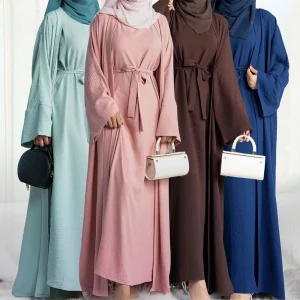 Ensemble musulman de luxe pour femmes, Abaya ouverte, Kaftan, Dubaï, Turquie, Robe islamique, Robe africaine, Kimono, Vêtements marocains, Caftan, Mode, 2 pièces
