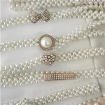 Ceinture de décoration pour robe élégante pour femmes, fine, mode, chaîne de taille en perles avec jupe, Simple, tissée en diamant, accessoires
