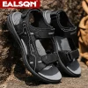 sandales noires classiques pour hommes, chaussures de pataugeoire de plage respirantes et résistantes à l'usure, sandales de marche décontractées pour l'extérieur, été
