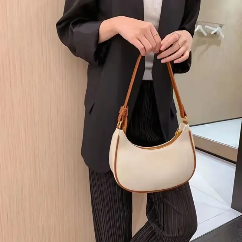 Sac à Main de Luxe en Cuir Solide pour Femme, Pochette de Styliste, Sous les Bras, Décontracté, pour le Shopping, Fourre-Tout