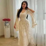 Robes de soirée musulmanes pour femmes, caftan marocain, ligne A, appliques transparentes, dentelle, Dubaï, arabe, Turquie, Abaya, robe islamique personnalisée