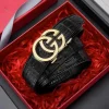 ceinture en cuir véritable de haute qualité pour hommes, boucle automatique en alliage métallique de luxe, ceinture de taille pour hommes