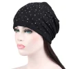 bonnet en dentelle douce et décontractée avec strass, style ethnique, chaud, coupe vent, confortable, turban hijab, pour l'extérieur