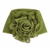 chapeau turban à grandes fleurs pour femmes, bonnet de tête de gril élastique, enveloppes de tête musulmanes, casquettes bandana pour dames, accessoires pour cheveux, document solide, mode