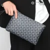 pochette en cuir pu souple pour hommes, design de luxe, porte cartes d'affaires durable, étui de mode décontracté, sac à main pour homme, pochette de jour