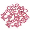 patchs de lettres anglaises en strass et perles roses, autocollants à repasser, appliqués 3d, perles faites à la main, mignons, diy bricolage, nouveauté