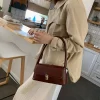 sac à bandoulière rétro pour femmes, sac à main simple de couleur unie, sac sous les bras vintage