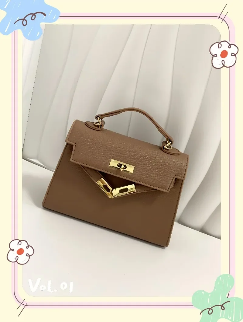 Sac messager en cuir élégant pour dames, sac à main à bandoulière de luxe de styliste, fourre-tout classique de marque populaire