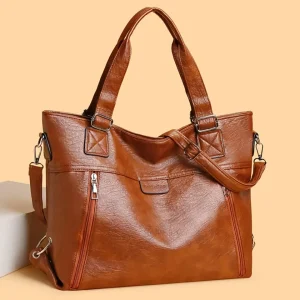 Sac à main rétro pour femmes, sac à bandoulière tendance, fourre-tout multicouche, sac à bandoulière de grande capacité