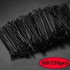 Épingles à cheveux noires pour femmes, pince à cheveux, épingles à cheveux pour dames, vague invisible, pinces à cheveux bouclées, pince à cheveux de poulet, cordon, mariée, 60 pièces, 120 pièces