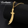 lucktune imam ali zulfiqar épée pendentif collier en acier inoxydable femmes collier calligraphie arabe amulette musulmane bijoux cadeau