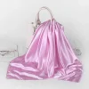 foulards hijab en satin de soie pour femmes, foulard de cheveux, couleurs unies, châles carrés 90x90cm, foulards de cou pour dames