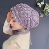 luxe dentelle perles turban casquette dubaï femmes musulmanes fête foulard prêt à porter hijab mode châles bandeau malaisie chapeaux