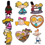 Hé Arnold! Épingles à revers classiques de dessin animé pour sacs à dos, épingles en émail, Badges, broches pour vêtements, accessoires de bijoux à la mode