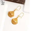 as00005 élégant 24k plaqué or femmes mode géométrique petit collier boucles d'oreilles mode creux ensemble clavicule chaîne crochets d'oreille