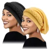 chapeaux islamiques tressés torsadés, 2 pièces/lot, enveloppes, casquettes hijab pour femmes, casquette arabe musulmane, turban, couvre chef, perte de cheveux