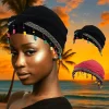foulard élastique coloré perlé, hijab respirant, turban de queue imprimé, style indien hip hop, pré cravate, enveloppes de tête pour l'extérieur