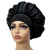 nouveau femmes satin strass chapeau de couchage soins des cheveux salon maquillage bandeau musulman hijab tête couverture bonnet bonnet de douche accessoires
