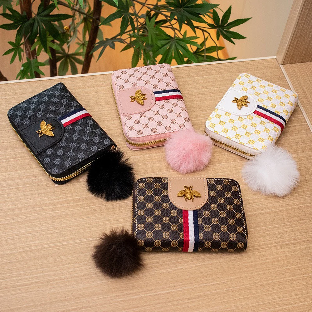 Pochette de luxe imprimée Vintage 2025 avec décor en métal abeille dorée, bracelet court en PU, cadeau de noël, livraison gratuite