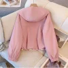 veste à capuche femme printemps automne 2025 nouveau manteau court à manches longues femme vêtements de travail ample décontracté polyvalent vestes à glissière haut