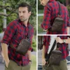 sac de poitrine en cuir véritable pour hommes, petit sac à bandoulière initié, sac banane, mini sac ceinture, loisirs, voyage, sports de plein air