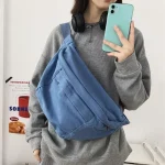 Sacs de taille tendance pour femmes, sacs de taille en toile pour téléphone, sacs de ceinture Hip hop de rue, sac de poitrine à bandoulière unisexe de grande capacité