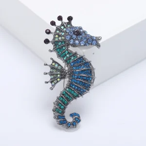 Broches Hippocampe en Strass pour Femmes, Épingles Colorées de la Vie Marine, Sac à Dos de ixde Banquet, Cadeaux, Accessoires de Bijoux, Unisexe