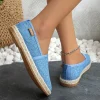 espadrilles en toile coordonnantes pour femmes, chaussures plates confortables, respirantes, solides, peu profondes, décontractées, été, 2024