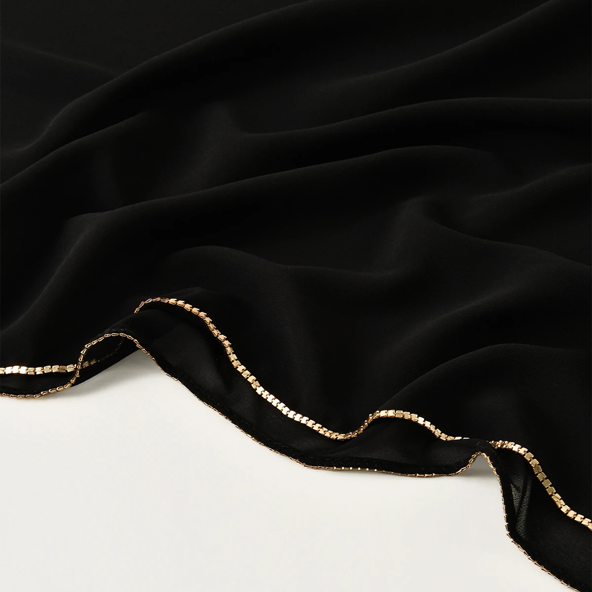 Écharpe hijab en mousseline de soie strass pour femmes, châle extensible, bandeau musulman uni, mode, couleur unie, long silencieux