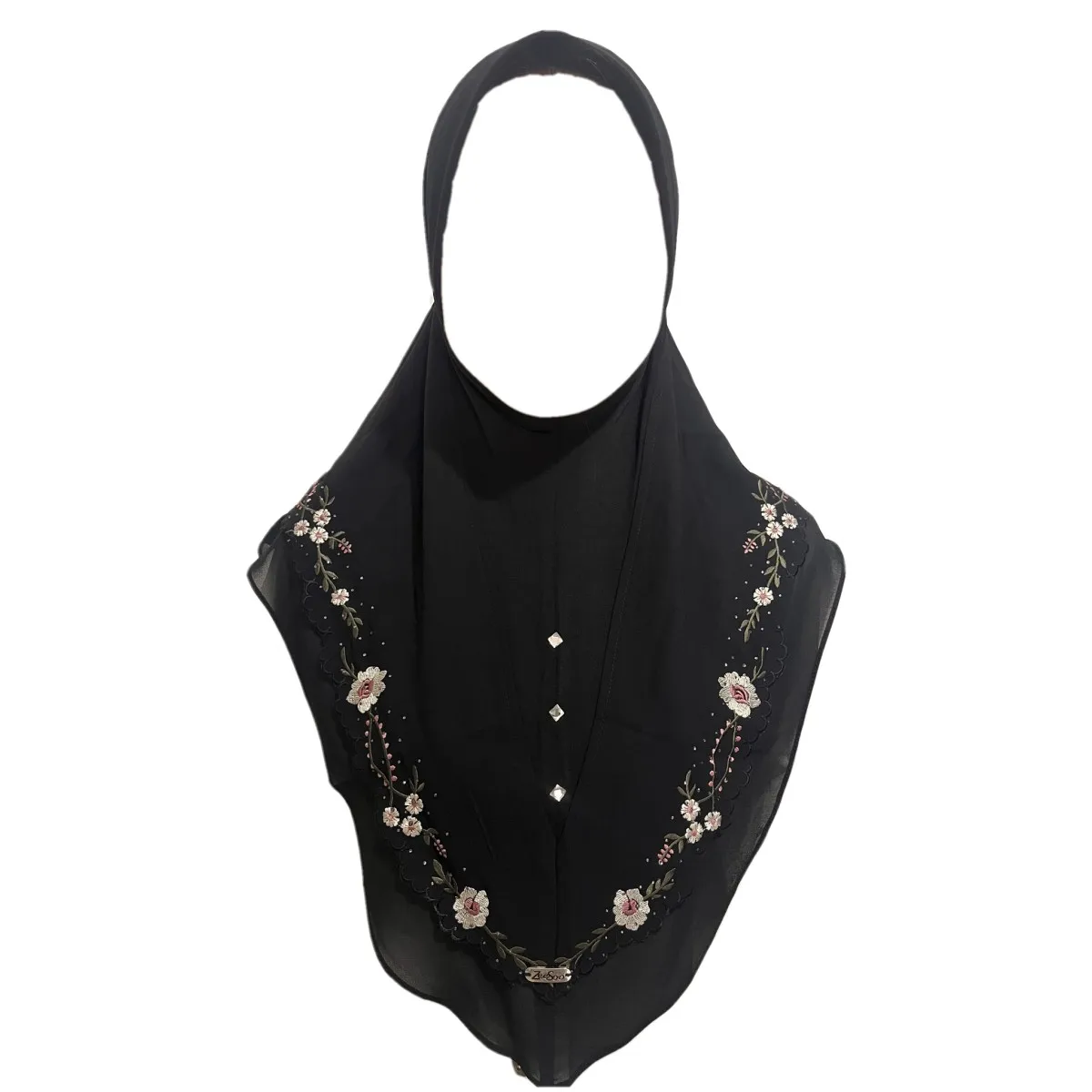 Écharpe turban musulmane pour femmes arabes, broderie florale, hijab instantané direct, eid ramadan, prière islamique shayla tiens imar