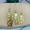 collier religieux st jude thaddeus tadeo, bijoux en métal zircon, grand pendentif, cadeaux de luxe pour femmes