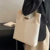 sac fourre tout en toile solide pour femme, sac à main décontracté pour femme, sac à main initié, grande capacité, coton réutilisable, sac de plage, designer, document