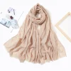 Écharpe hijabs en coton doux pour femme musulmane, sauna islamique, lin, pompon, paillettes, châle enveloppant, vente en gros