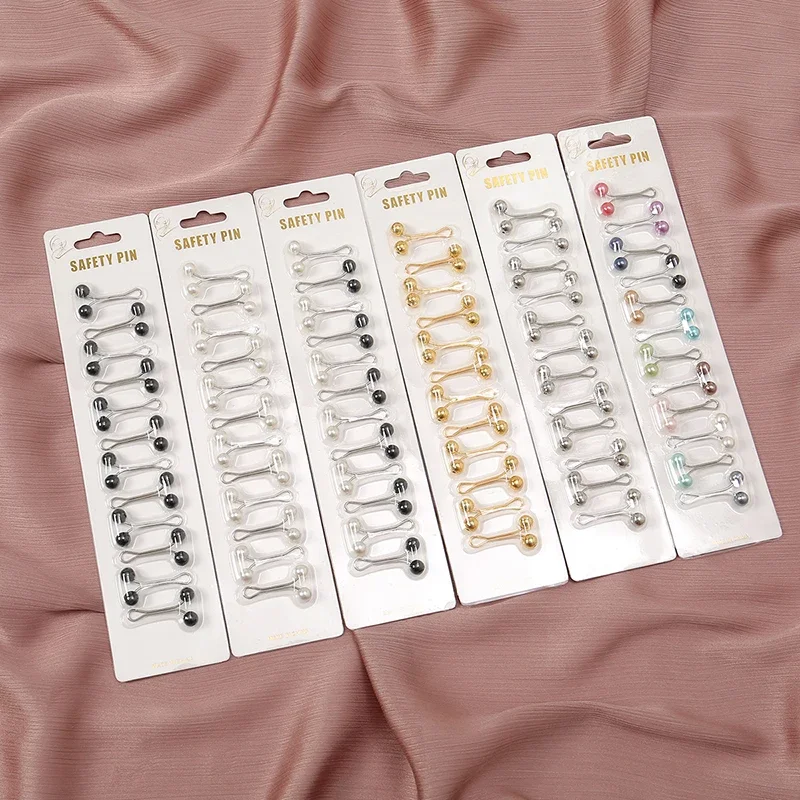 Épingles Hijab musulmanes pour foulard, 12 pièces/sac, mode femmes, broche sûre, bijoux islamiques multicolores, foulard ethnique, accessoires à boucle Épingles Hijab musulmanes pour foulard, 12 pièces/sac, mode femmes, broche sûre, bijoux islamiques multicolores, foulard ethnique, accessoires à boucle