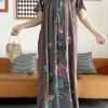 abaya – robe d'été à manches courtes, col bateau, ample, florale, boubou, maxi, vêtements pour femmes africaines, nouvelle collection 2023