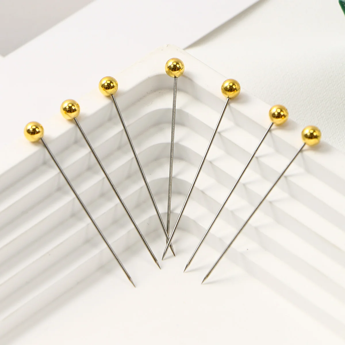 Épingles rondes pour hijab, 40 pièces, épingles pour tête d'écharpe, tête de perle ronde blanche colorée, couture, épingle de quilting, accessoires de couture