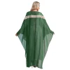 abayas musulmanes pour femmes, robe longue islamique, dentelle dorée, pull à lacets, couverture islamique, caftan de dubaï, costume de cosplay d'halloween
