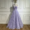 Robe de bal de luxe pour femmes, asymétrique épaule dénudée, ligne a, avec des Appliques en dentelle, arabe, lilas, sur mesure, LA72619, 2025