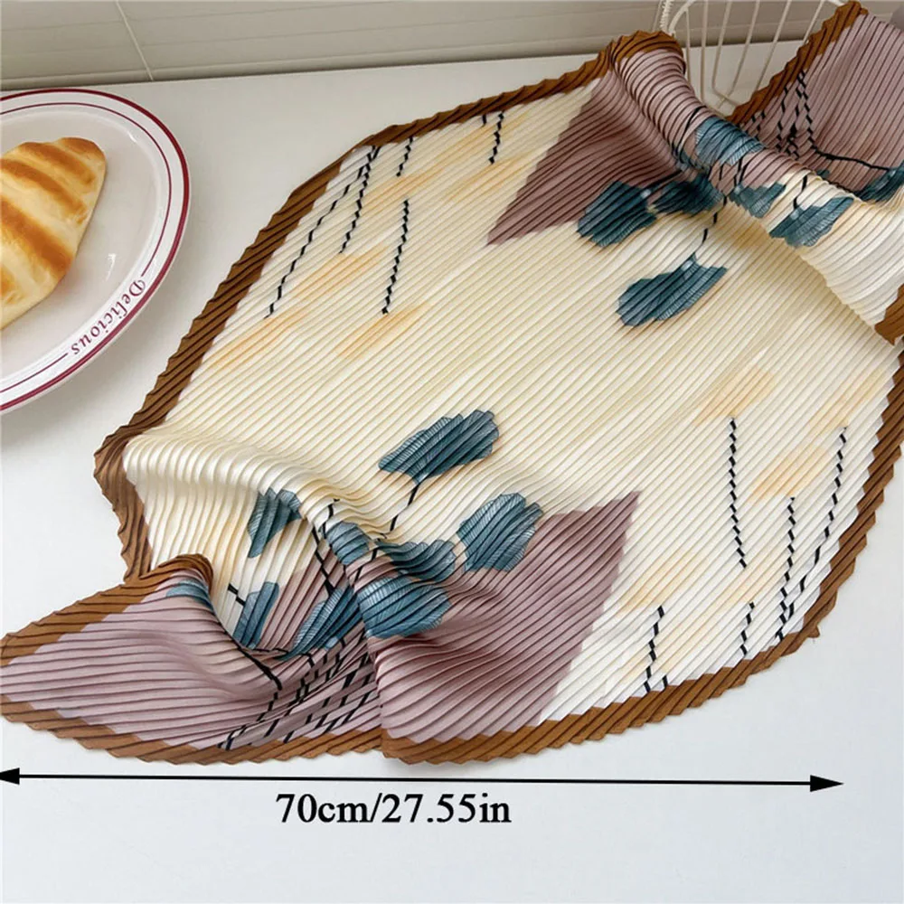 foulards plissés à fleurs de pivoine, écharpes à col carré, bandes de cheveux froissées, bandana, hijab en satin, foulard de la présidence, 70cm