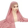 nouveau femmes musulmanes khimar paillettes hijab croix front écharpe bandeau vêtements islamiques foulard amira bandeau turbante mujer