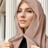 nouveau hijab instantané en mousseline de soie avec aimants intégrés femmes musulmanes écharpe châle avec sous capuchon turban mode bandeau châle hijabs